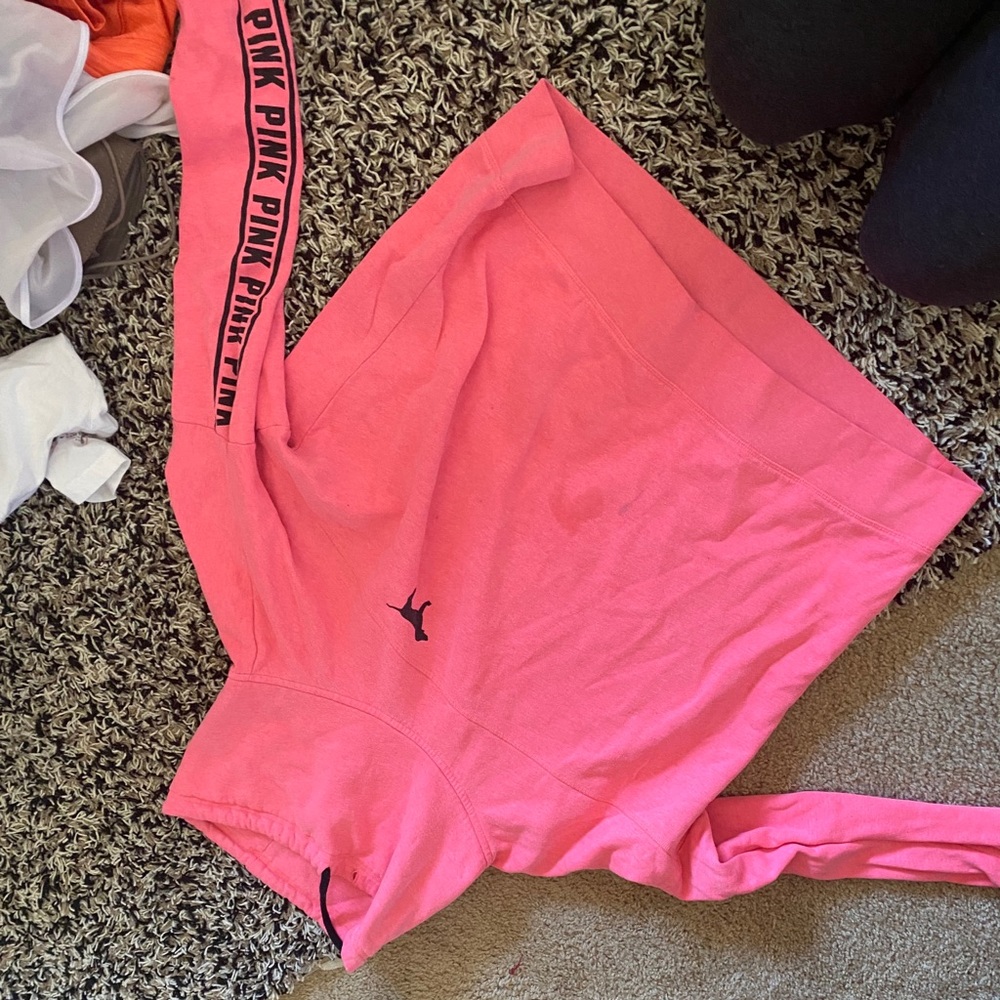 Pink 1/2 zip sweat shirt